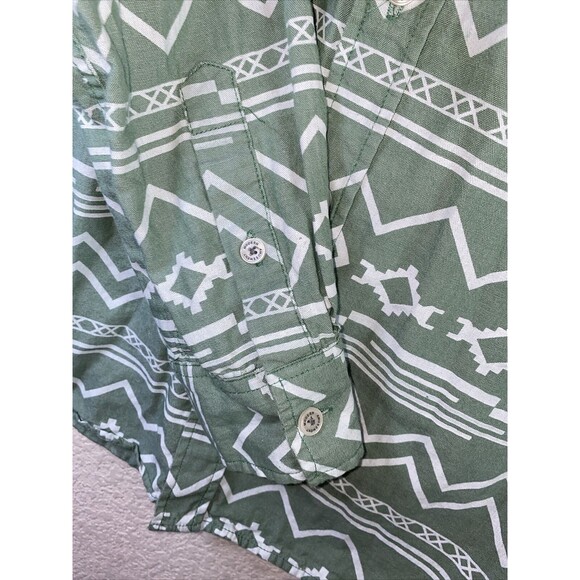 MENS WESTERN TRIBAL Aztec LONG SLEEVE Button Up SHIRT S art Modern Amusement - Picture 6 of 9